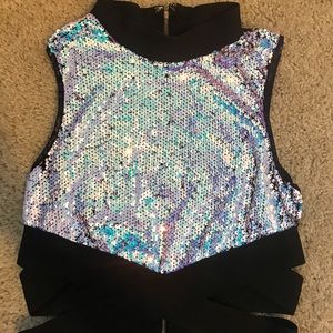 Sequin Rave Crop